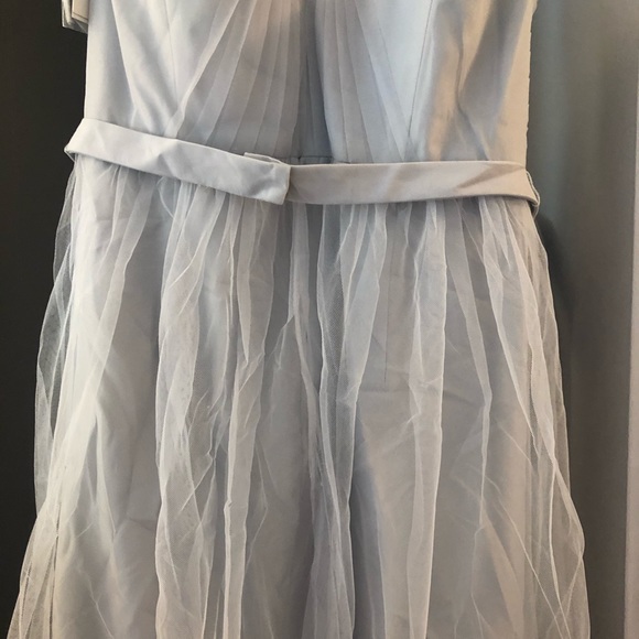Strapless Tulle Long Dress with Removable Belt - Picture 4 of 4